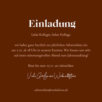 Einladungskarte zur Adventsfeier Kerzenschein 3