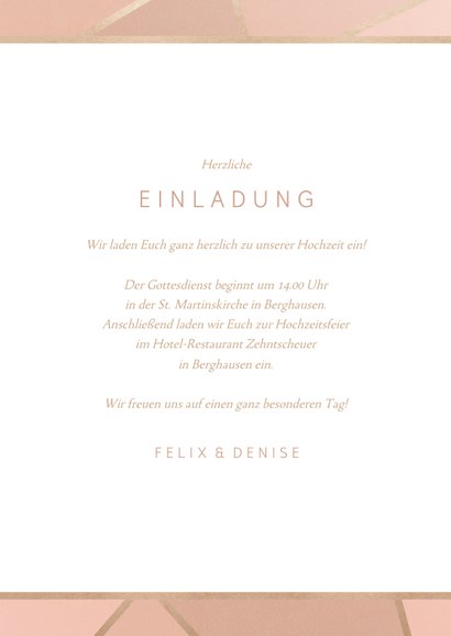 Einladungskarte zur Hochzeit geometrisch 3