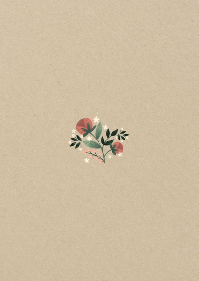 Einladungskarte zur Hochzeit im botanischen Look  Rückseite