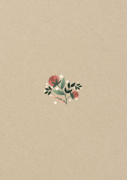Einladungskarte zur Hochzeit im botanischen Look Rückseite