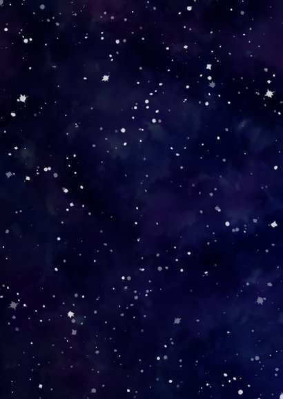 Einladungskarte zur Hochzeit im Galaxy Design Rückseite