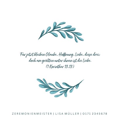 Einladungskarte zur Hochzeit mit gemalten Zweigen 2