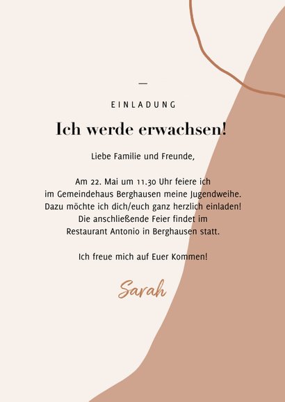 Einladungskarte zur Jugendweihe Foto & Pflanze 3