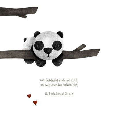Einladungskarte zur Taufe Pandabär im Baum 2