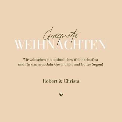 Elegante christliche Weihnachtskarte 'Ehre sei Gott' 3