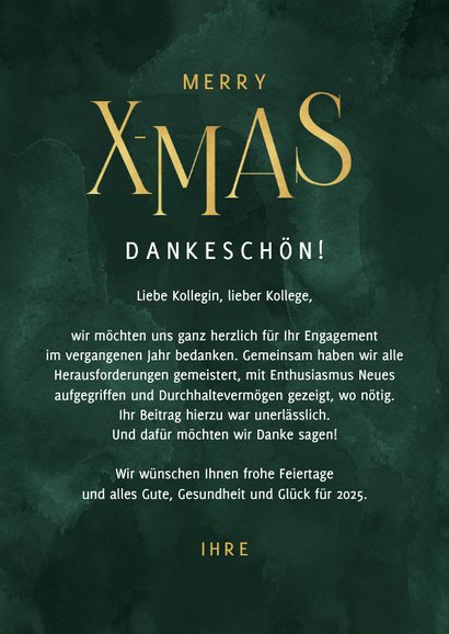 Elegante Weihnachtskarte geschäftliche 'XMAS' 3