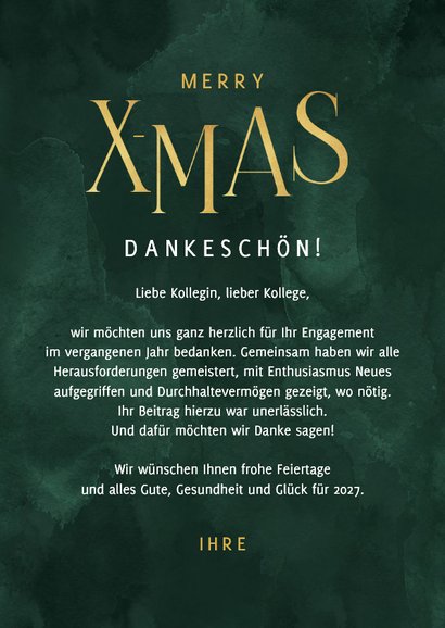 Elegante Weihnachtskarte geschäftliche 'XMAS' 3