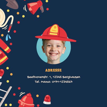Feuerwehr Kindergeburtstagseinaldung Feuerwehrhelm 2