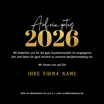 Firmen-Neujahrskarte Feuerwerk und Zahl in Gold 3