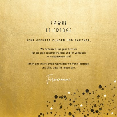 Firmen-Neujahrskarte Goldoptik Jahreszahl 3