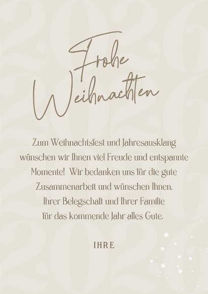 Firmen-Weihnachtskarte 2026 beige 3