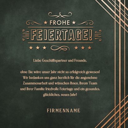 Firmen-Weihnachtskarte 'Danke' Art Deco Kupferdruck 3