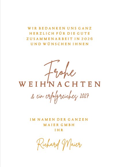 Firmen-Weihnachtskarte elegante Weihnachtskugeln 3