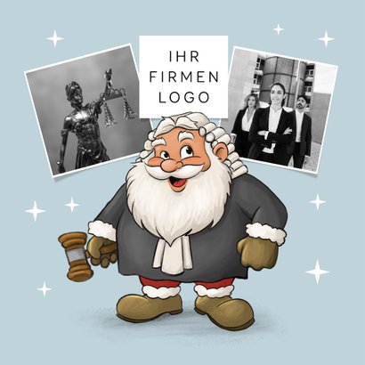 Firmen-Weihnachtskarte Jurist Weihnachtsmann Richter 2