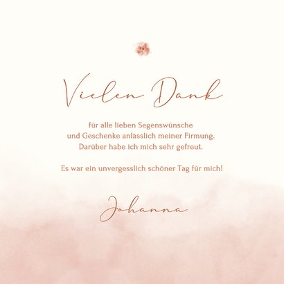 Foto-Dankeskarte Firmung rosa Aquarell Zweige 3