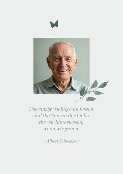 Foto-Dankeskarte Friedwald Aquarell Trauerkarte 2