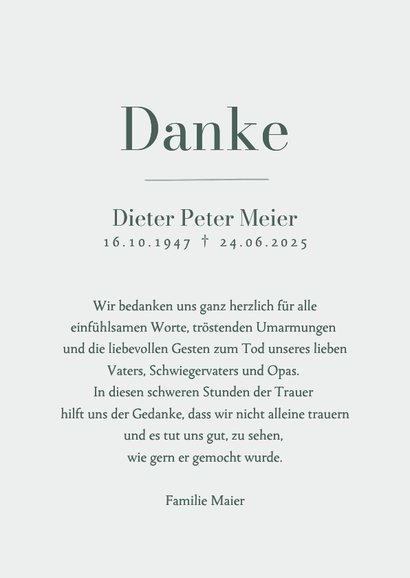 Foto-Dankeskarte Friedwald Aquarell Trauerkarte 3