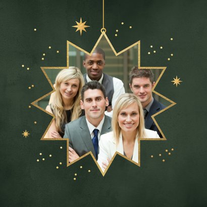Foto-Dankeskarte geschäftlich Sterne Weihnachten grün 2