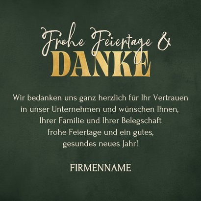 Foto-Dankeskarte geschäftlich Sterne Weihnachten grün 3