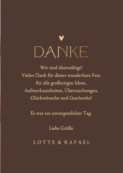 Foto-Dankeskarte Hochzeit Goldschrift 3