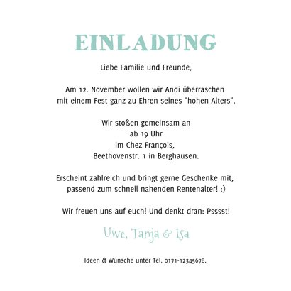 Foto-Einladung 50. Geburtstag Mann mit Stock 3