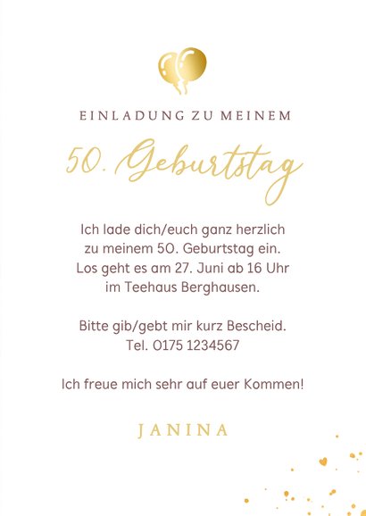 Foto-Einladung 50. Geburtstag Rosétöne 3