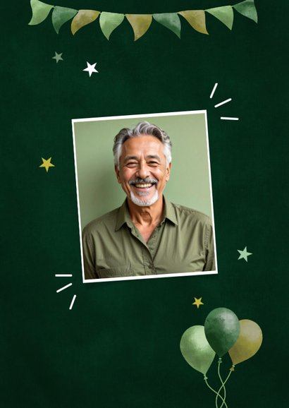 Foto-Einladung Geburtstag Grüntöne Jahre, Monate, Tage 2