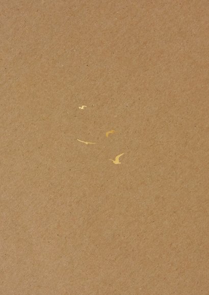 Foto-Einladung Jugendweihe auf Kraftpapier mit Vögeln Rückseite