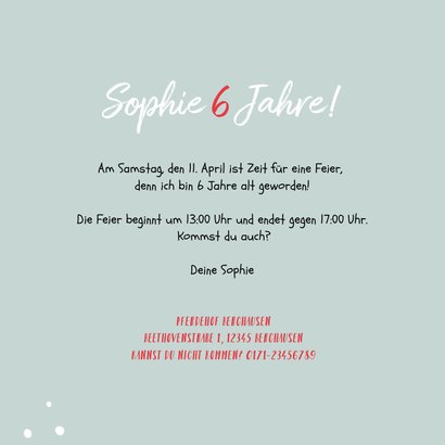 Foto-Einladung zum Pferdegeburtstag Pferde 6. Geburtstag 3