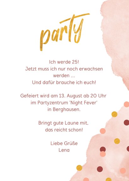 Foto-Einladungskarte zum Geburtstag Party mit Konfetti 3