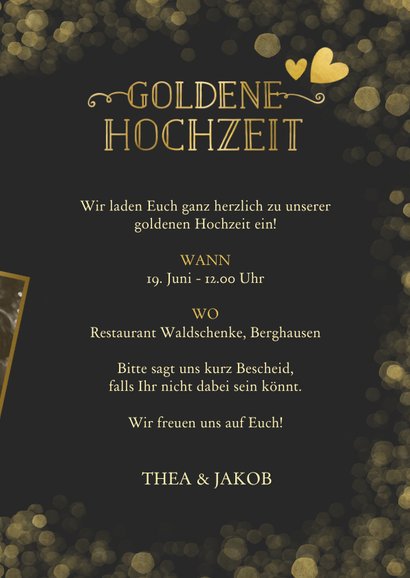 Foto-Einladungskarte zur goldenen Hochzeit 3