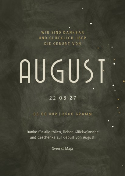 Foto-Geburtskarte Hand mit Füßchen olivgrün 3