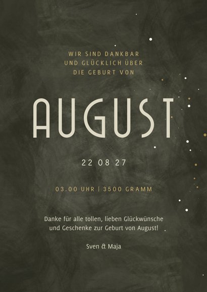 Foto-Geburtskarte Hand mit Füßchen olivgrün 3