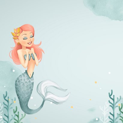 Foto-Glückwunschkarte Kindergeburtstag Meerjungfrau 2