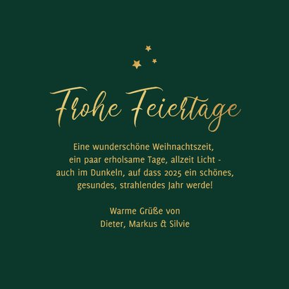 Foto-Grußkarte Frohe Feiertage Weihnachten grün 3