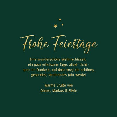 Foto-Grußkarte Frohe Feiertage Weihnachten grün 3