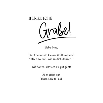 Foto-Grußkarte 'Grüße' Handschrift 3