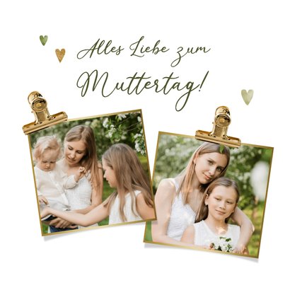 Foto-Grußkarte Oma Muttertag Blumenstrauß Streifen 2