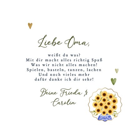 Foto-Grußkarte Oma Muttertag Blumenstrauß Streifen 3