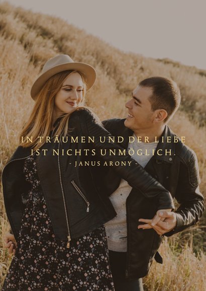 Foto-Hochzeitskarte Save-the-Date Goldschrift 2