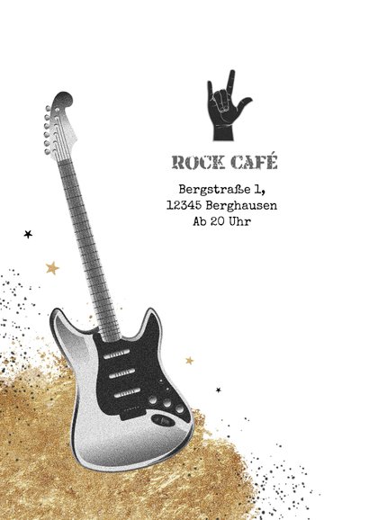 Foto-Karte Geburtstagseinladung Rock Musik Gitarre 2
