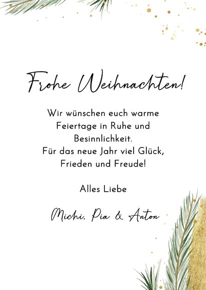 Foto-Karte Weihnachten Fotostrips und Tannenzweige 3