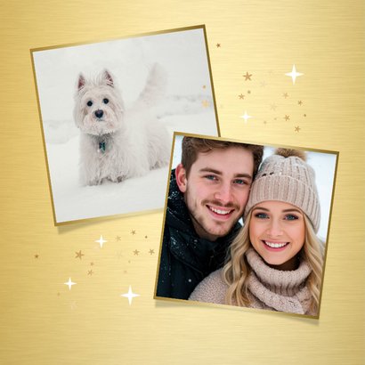 Foto-Neujahrskarte 'happy New Year' Sternchenrand 2