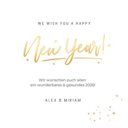 Foto-Neujahrskarte 'happy New Year' Sternchenrand 3