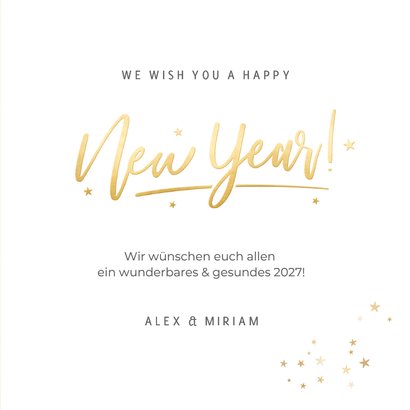 Foto-Neujahrskarte 'happy New Year' Sternchenrand 3