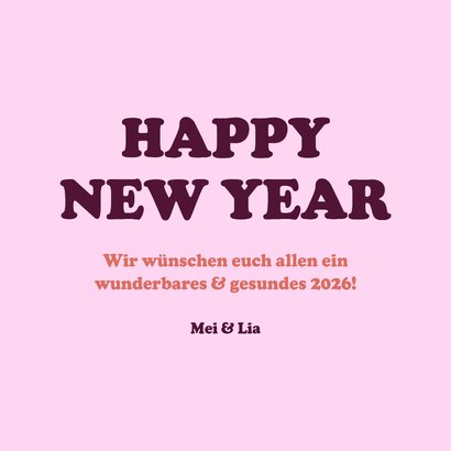 Foto-Neujahrskarte Karomuster Sterne rosa 3