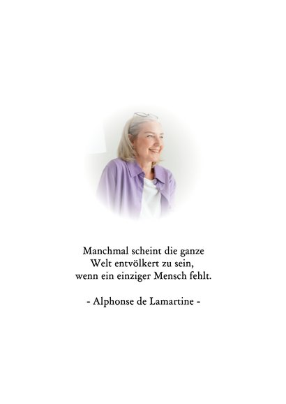 Foto Trauerkarte Sterbebild weißer Rahmen 2