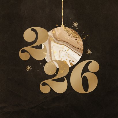 Foto-Weihnachskarte Marmor Christbaumkugel 2027  2