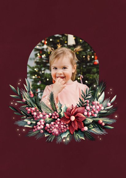 Foto-Weihnachtsgrußkarte weihnachtliches Blumengesteck 2