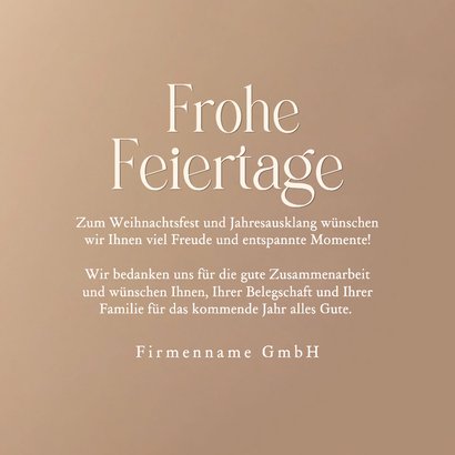 Foto-Weihnachtskarte Firmenlogo Lichtpunkte beige 3
